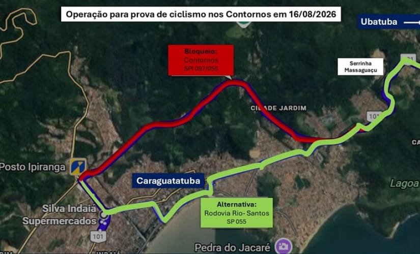 Contornos da Tamoios serão interditados neste domingo para prova de ciclismo